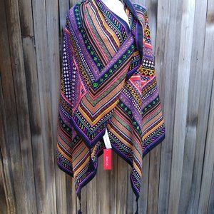 Urban CoCo Womans Geometric Light Weight Wrap Scarf Shawl Tassels NWT